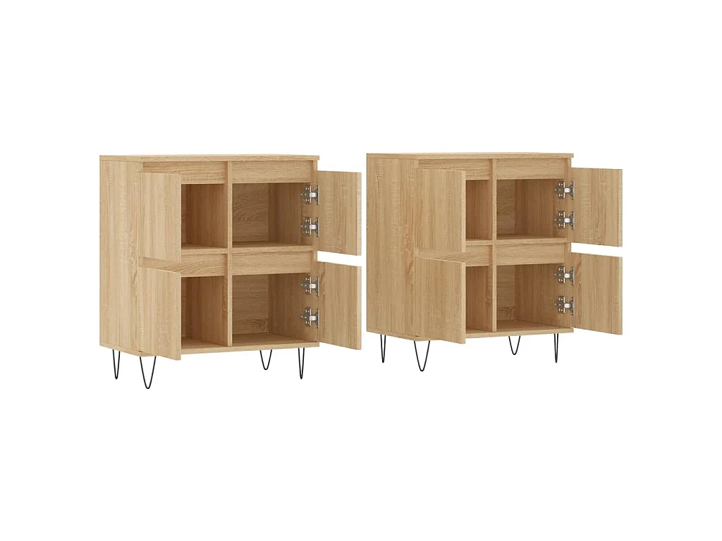 Aparadores 2 uds madera contrachapada color roble sonoma