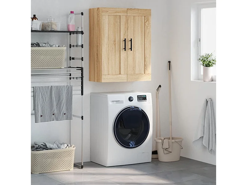 Wandkast 69,5x34x90 cm bewerkt hout sonoma eikenkleurig