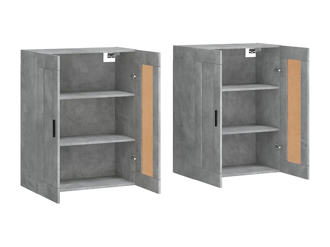 Armarios de pared 2 uds madera de ingeniería gris hormigón