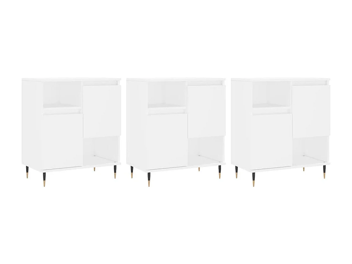 Aparadores 3 pcs madeira processada branco