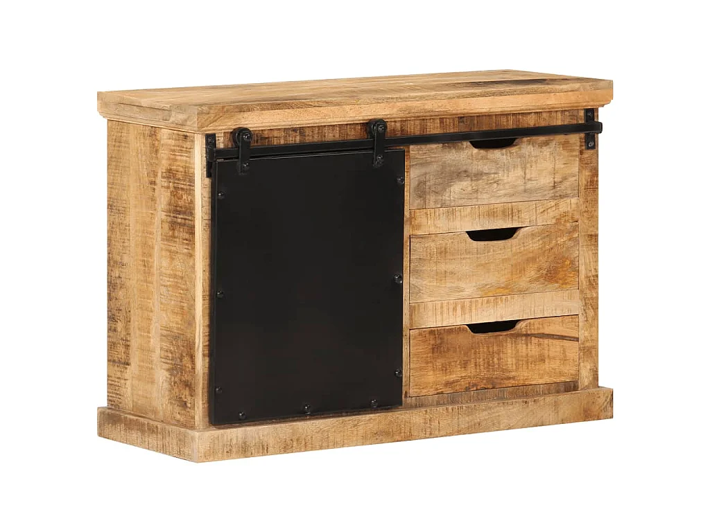 Buffet 80x30x55 cm bois de manguier brut massif