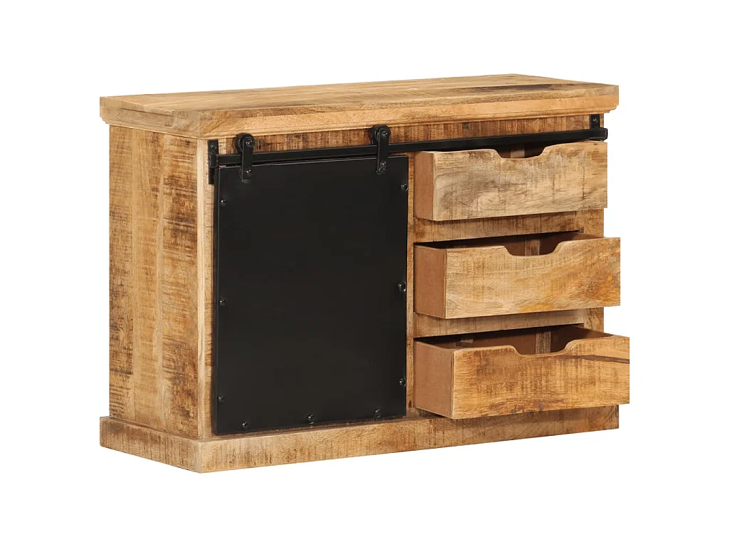 Buffet 80x30x55 cm bois de manguier brut massif