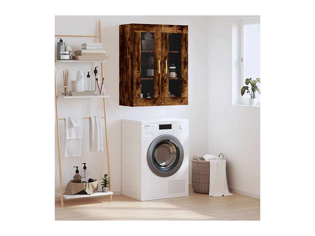 Armoire murale chêne fumé 69,5x34x90 cm