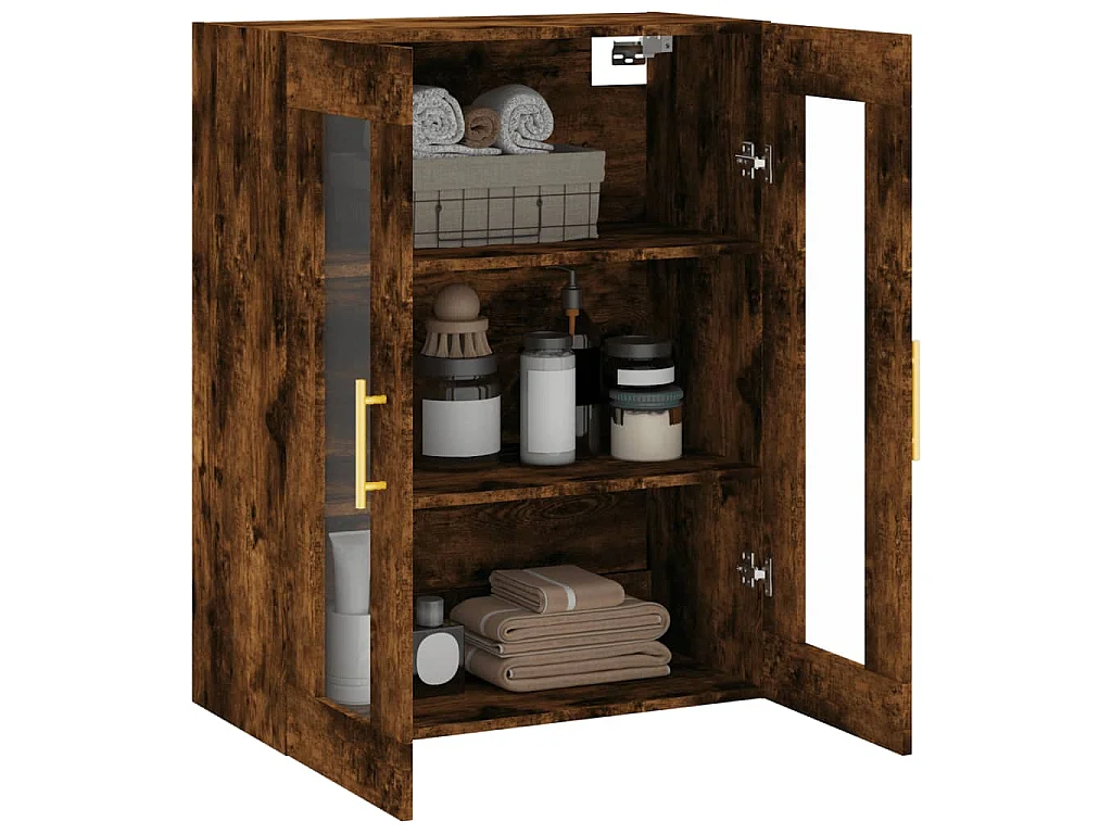 Mobile a Parete Rovere Fumo 69,5x34x90 cm