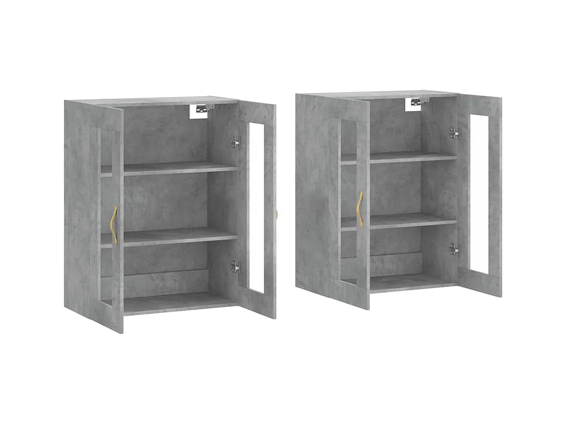 Wandschränke 2 Stk. Betongrau Holzwerkstoff