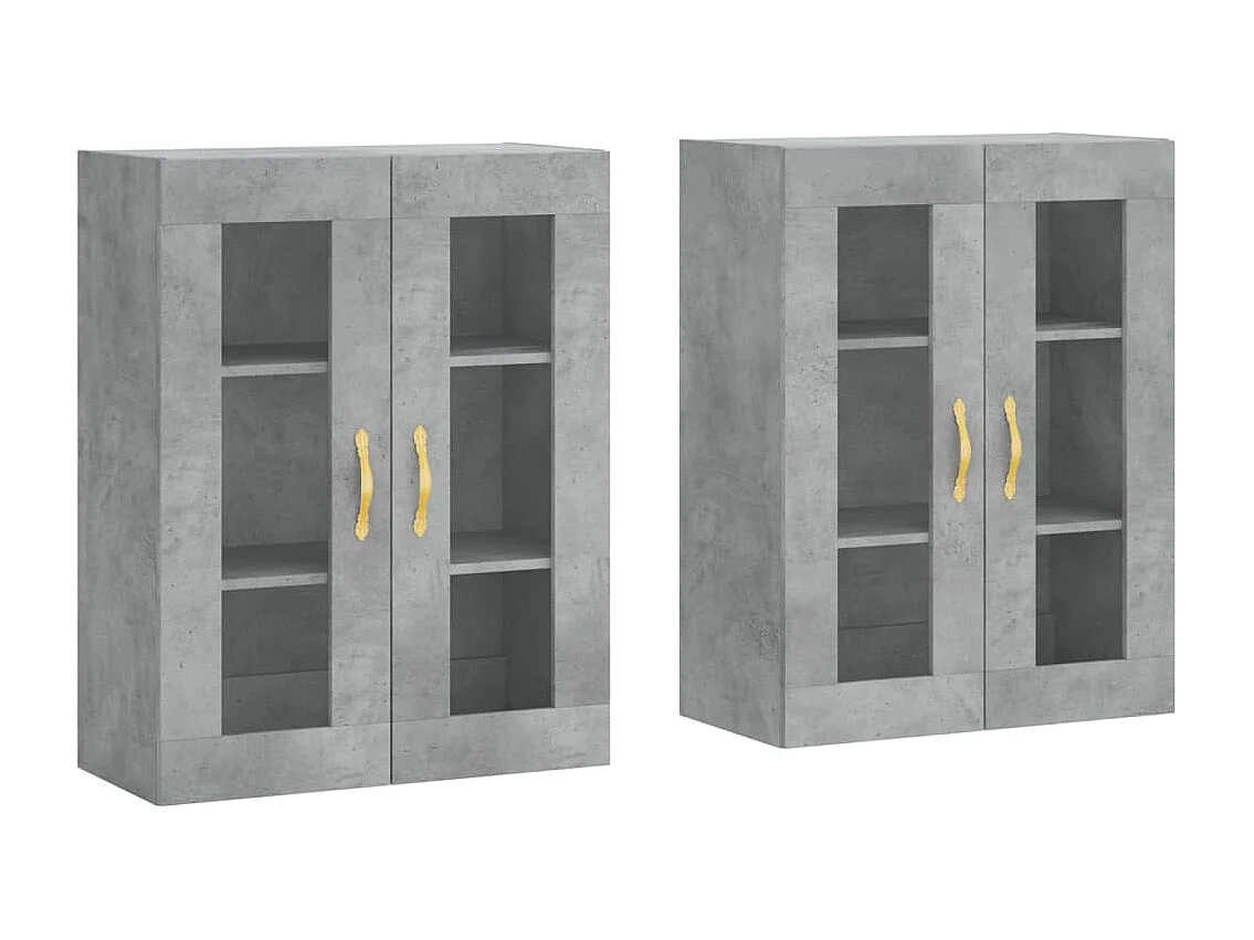 Armoires murales 2 pcs gris béton bois d'ingénierie