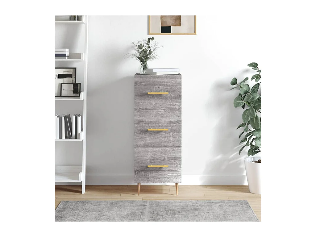 Credenza Grigio Sonoma 34,5x34x90 cm in Legno Multistrato