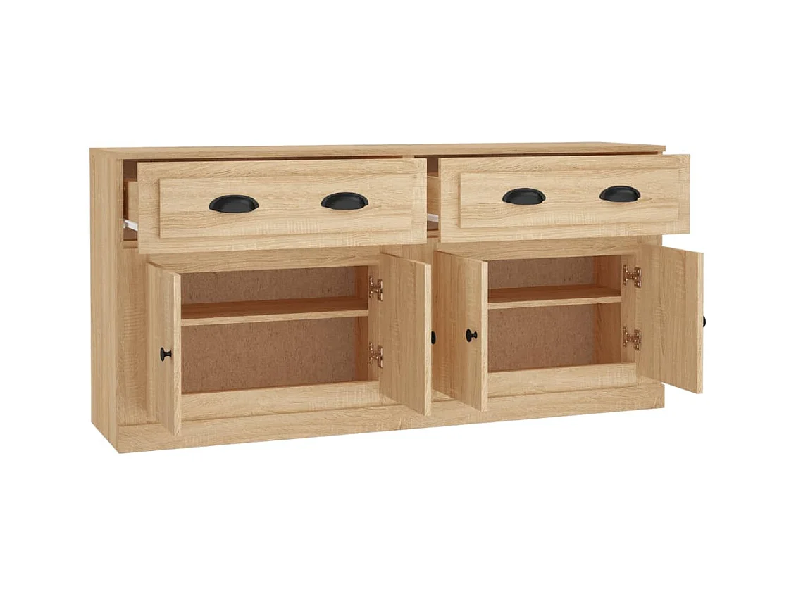 Buffets 2 pcs chêne sonoma bois d'ingénierie
