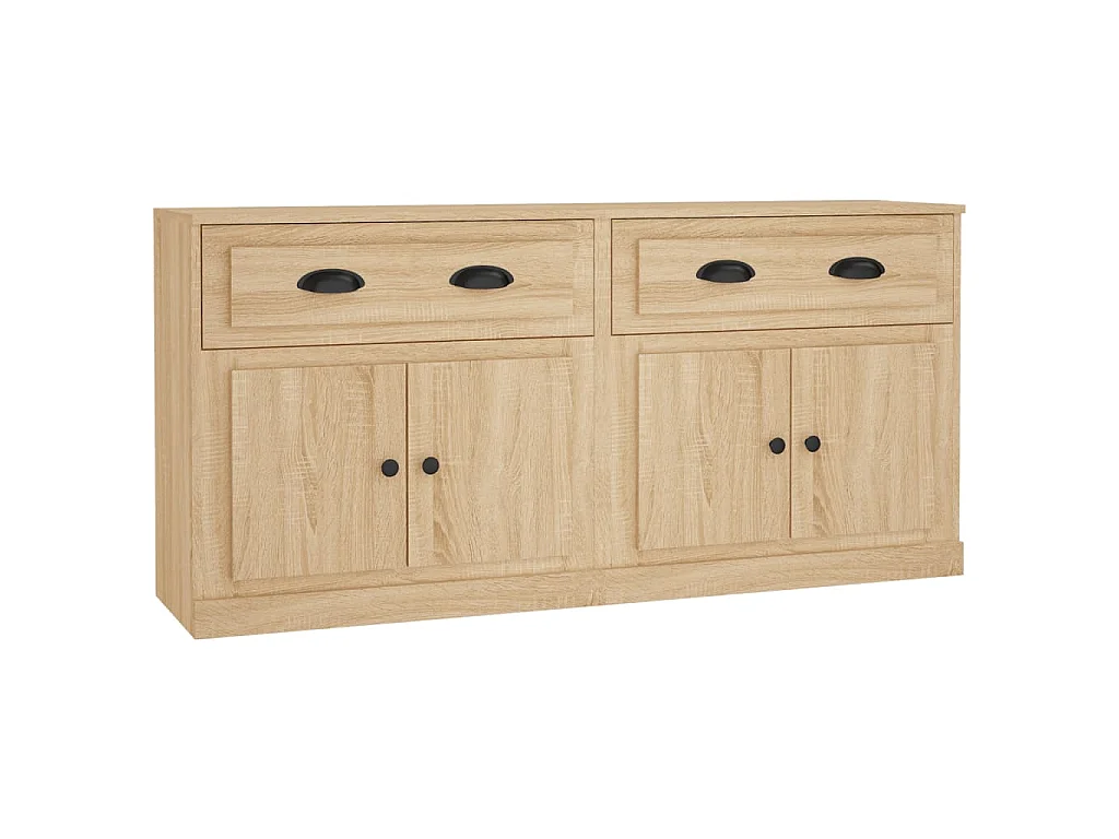 Dressoirs 2 st bewerkt hout sonoma eikenkleurig
