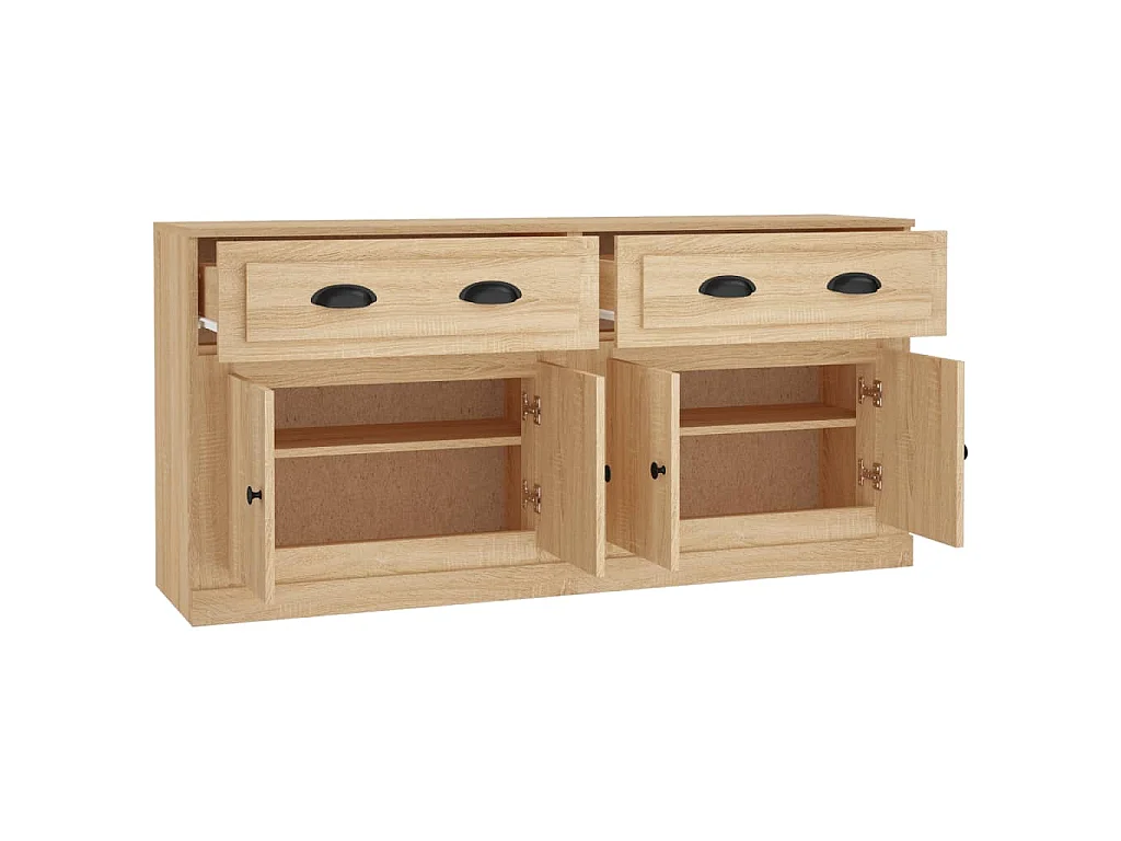 Dressoirs 2 st bewerkt hout sonoma eikenkleurig