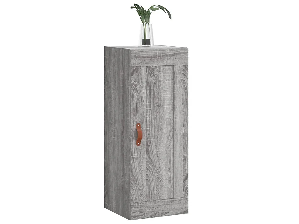 Wandkast 34,5x34x90 cm bewerkt hout grijs sonoma eikenkleurig