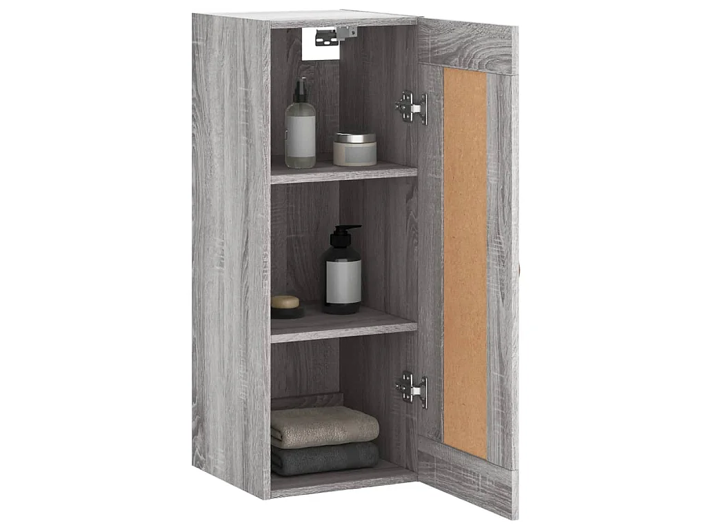 Wandkast 34,5x34x90 cm bewerkt hout grijs sonoma eikenkleurig