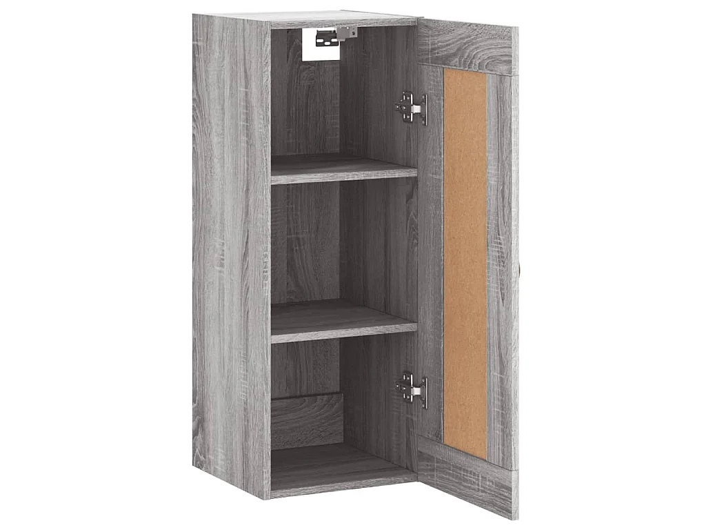 Wandkast 34,5x34x90 cm bewerkt hout grijs sonoma eikenkleurig