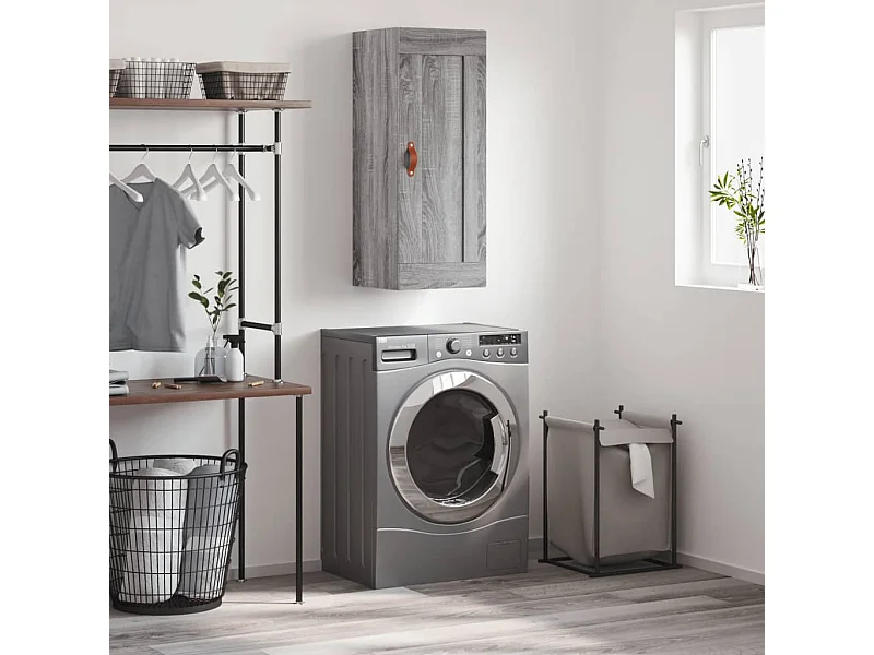 Armoire murale sonoma gris 34,5x34x90 cm bois d'ingénierie