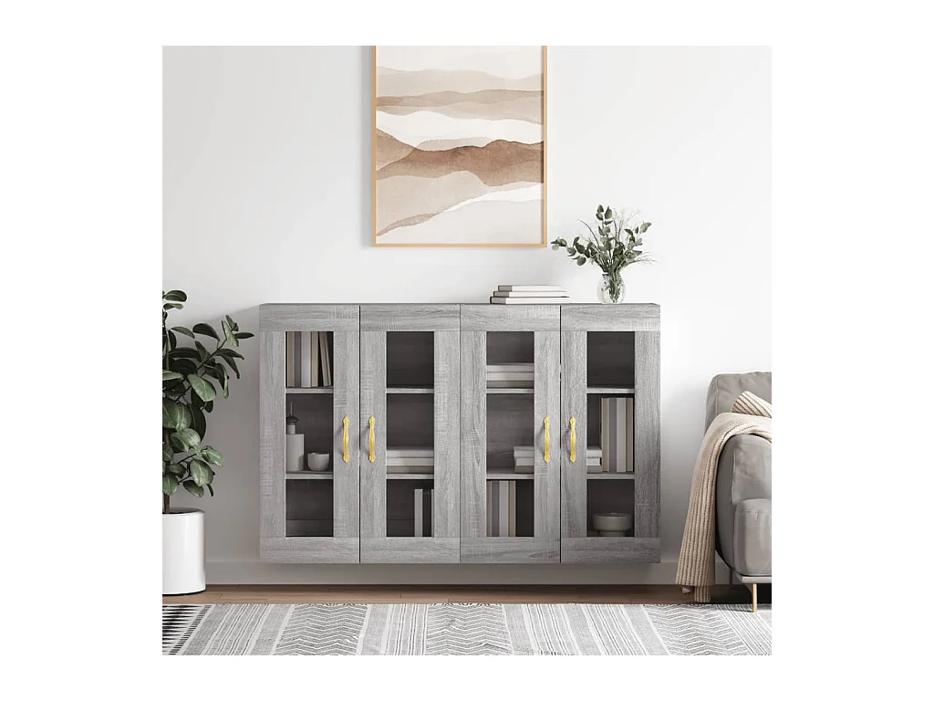 Armoires murales 2 pcs sonoma gris bois d'ingénierie
