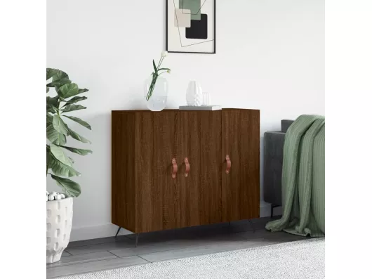 Kauf Unique Sideboard Braun Eichen-Optik 90x34x80 cm Holzwerkstoff