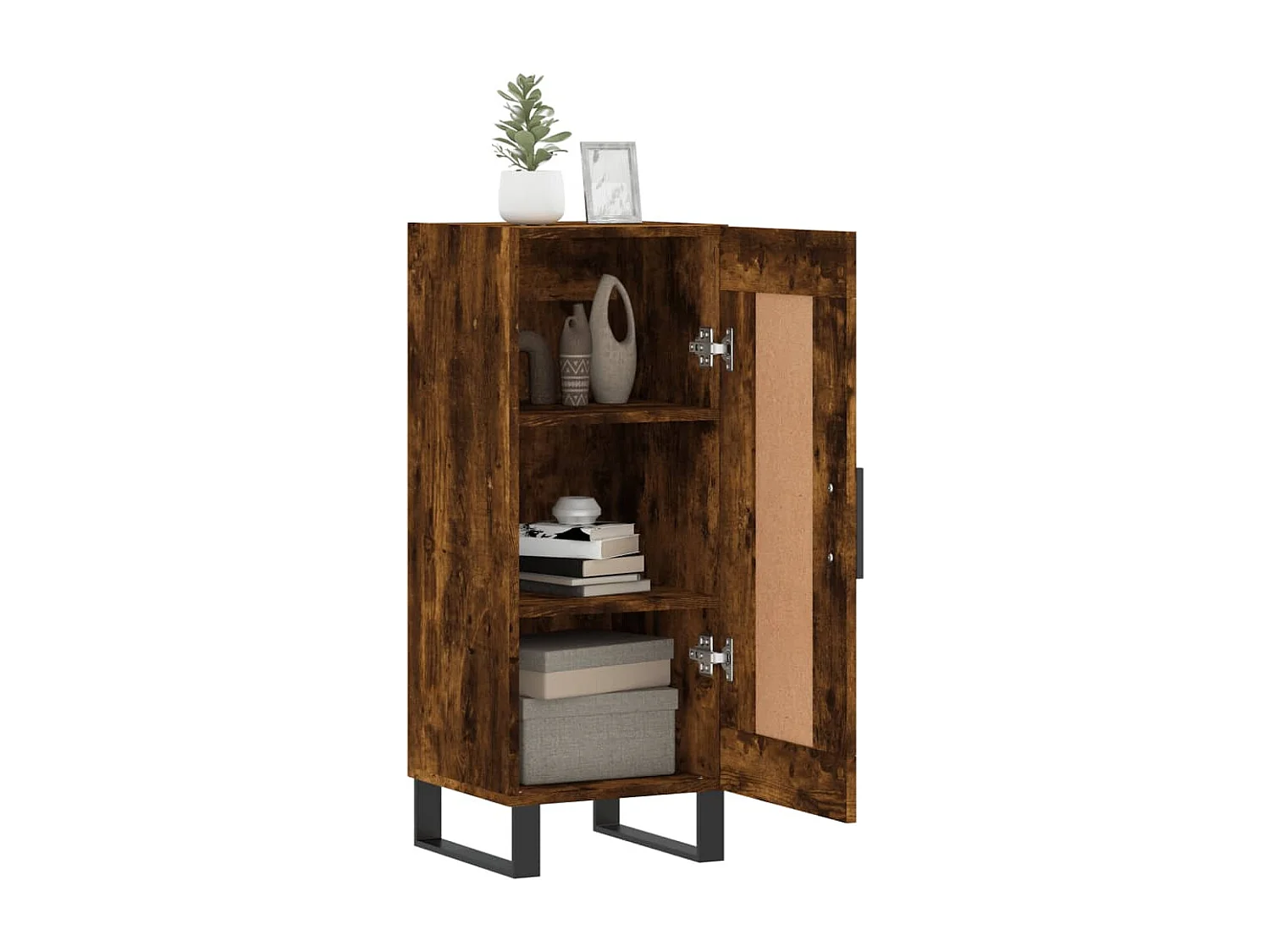 Buffet Chêne fumé 34,5x34x90 cm Bois d'ingénierie