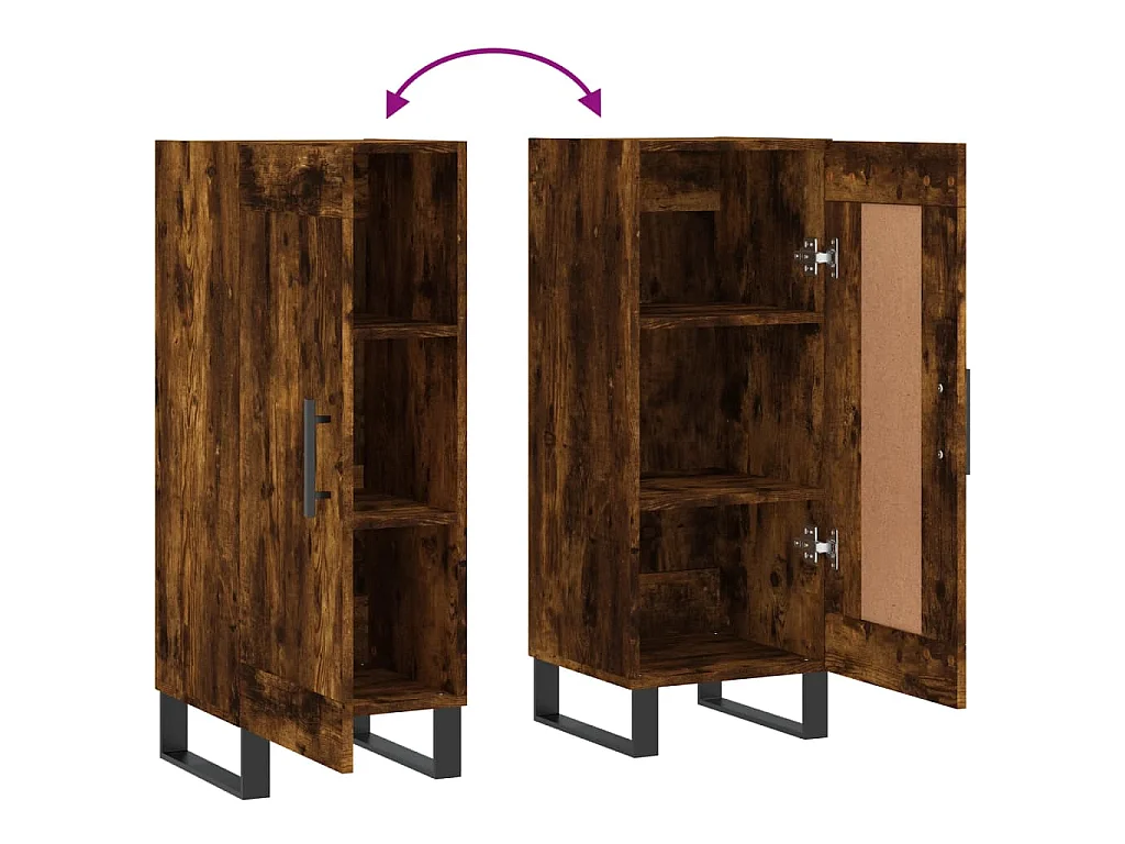 Buffet Chêne fumé 34,5x34x90 cm Bois d'ingénierie