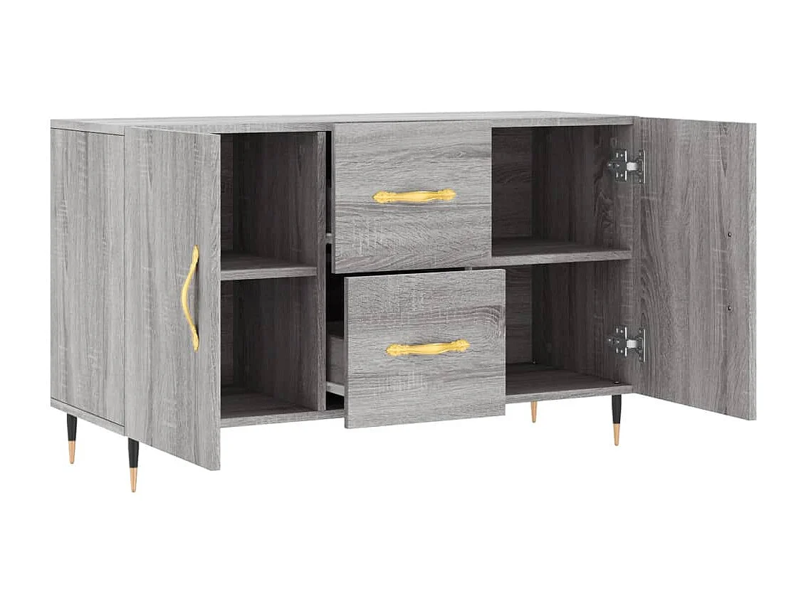 Buffet sonoma gris 100x36x60 cm bois d'ingénierie