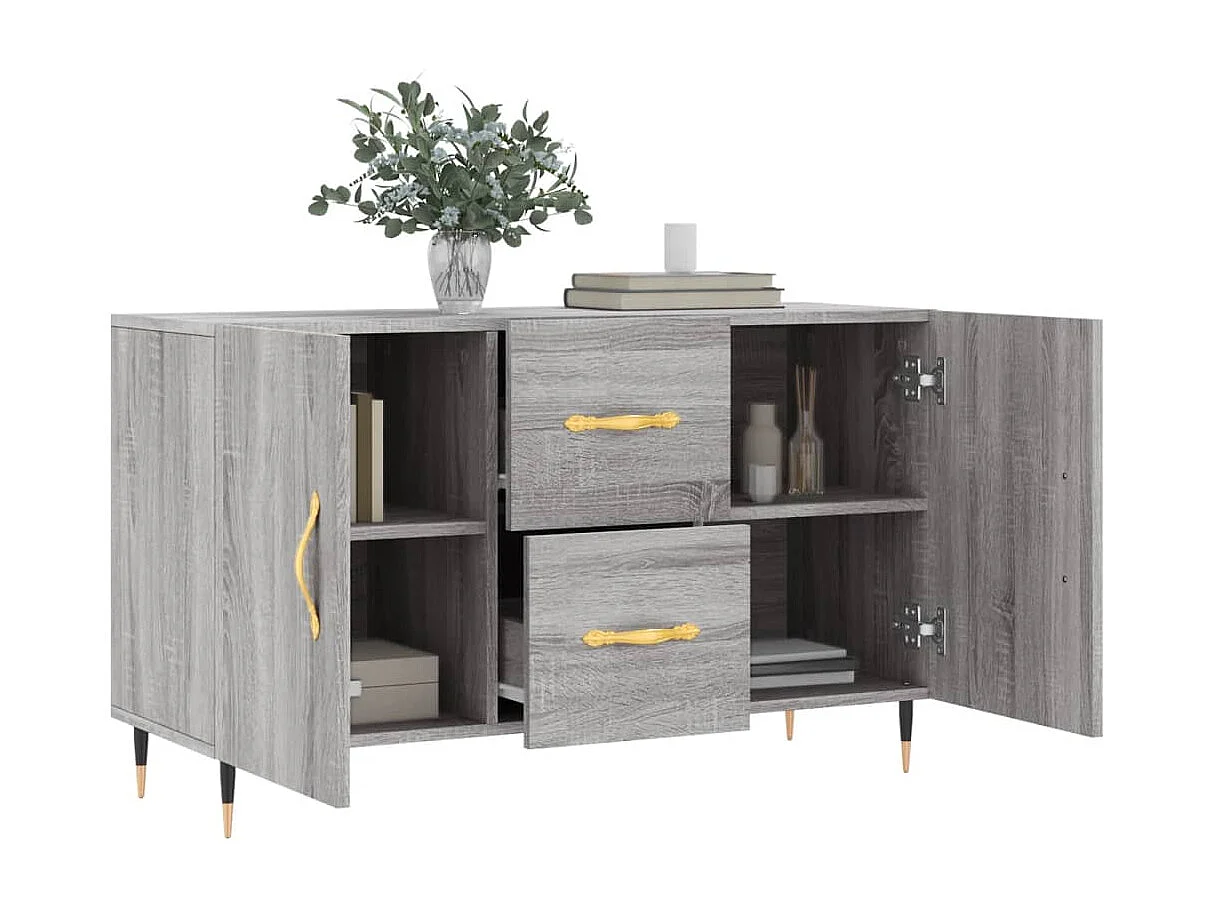 Buffet sonoma gris 100x36x60 cm bois d'ingénierie