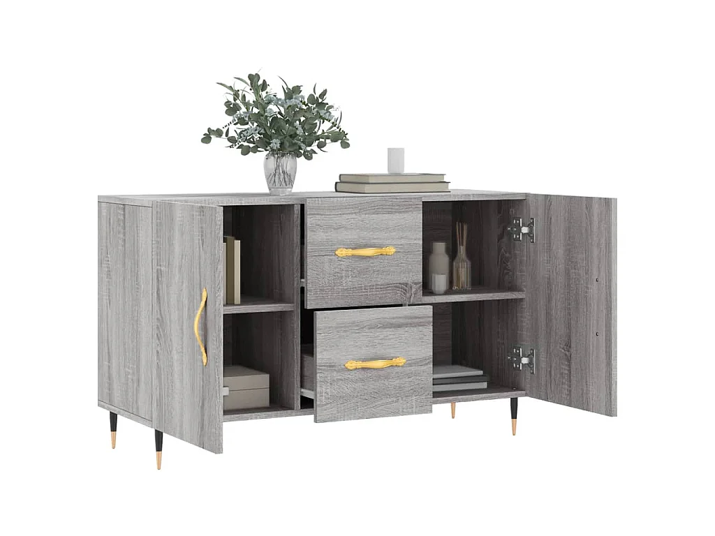 Buffet sonoma gris 100x36x60 cm bois d'ingénierie