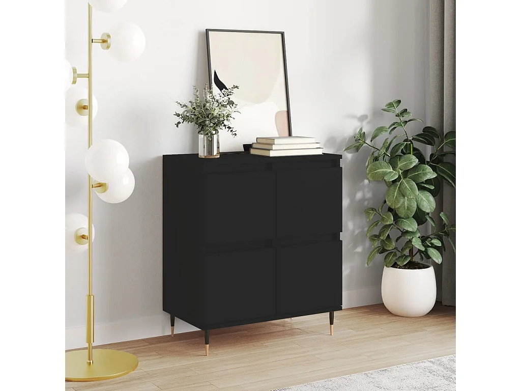 Credenza Nero 60x35x70 cm in Legno Multistrato