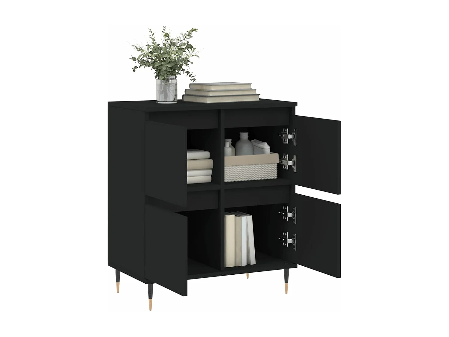 Credenza Nero 60x35x70 cm in Legno Multistrato