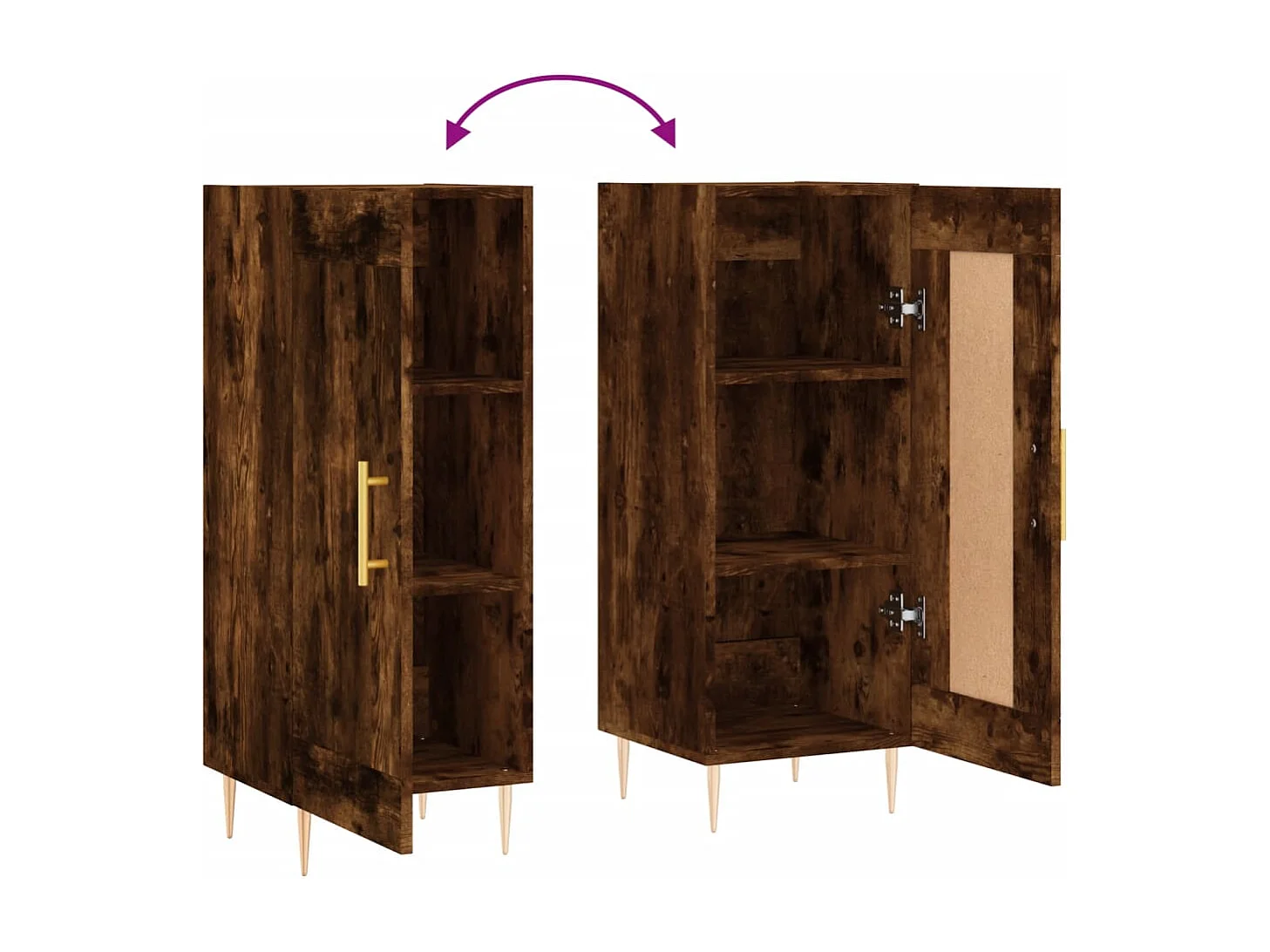 Buffet Chêne fumé 34,5x34x90 cm Bois d'ingénierie