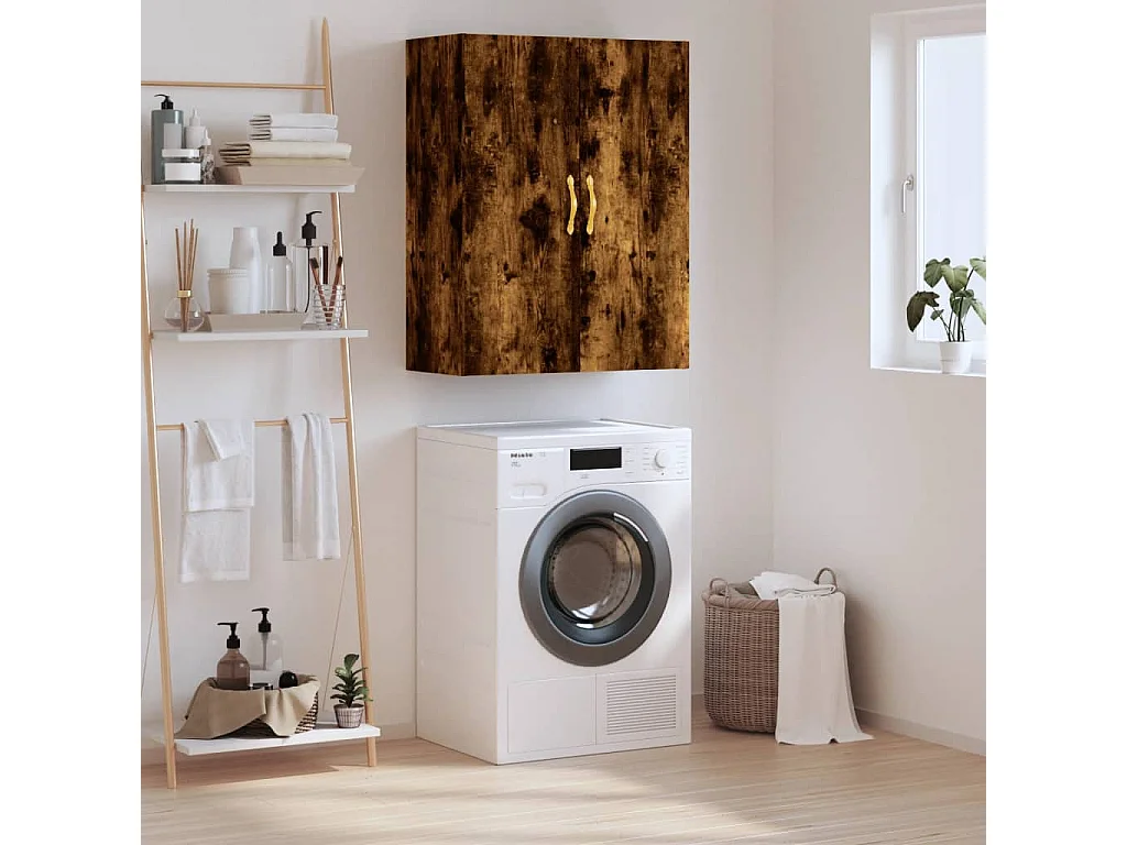 Armoire murale chêne fumé 69,5x34x90 cm