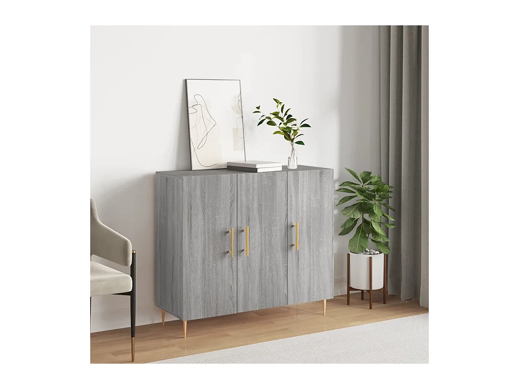 Buffet sonoma gris 90x34x80 cm bois d'ingénierie