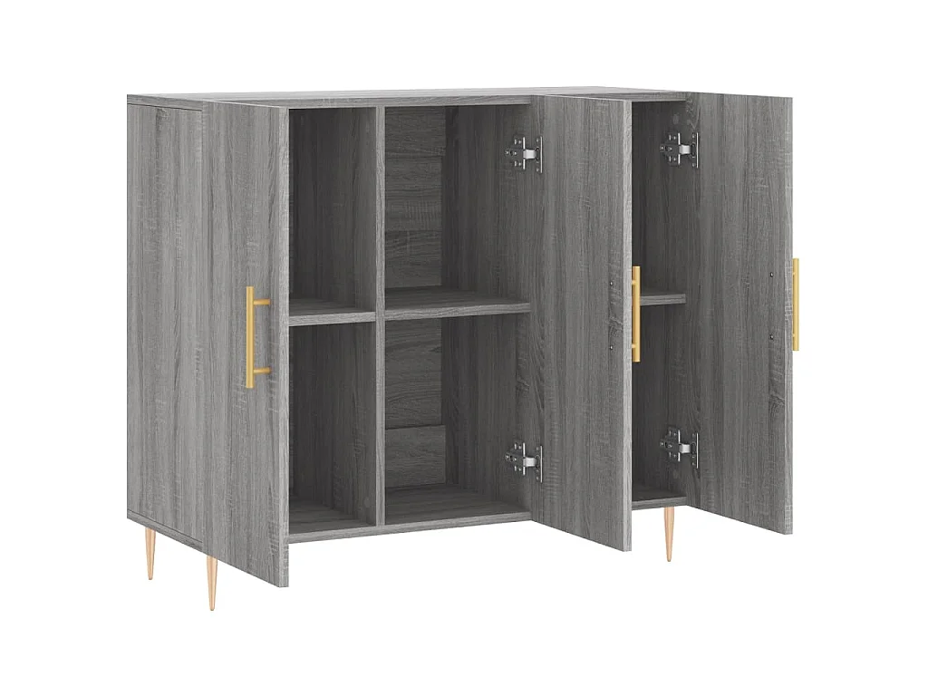 Credenza Grigio Sonoma 90x34x80 cm in Legno Multistrato