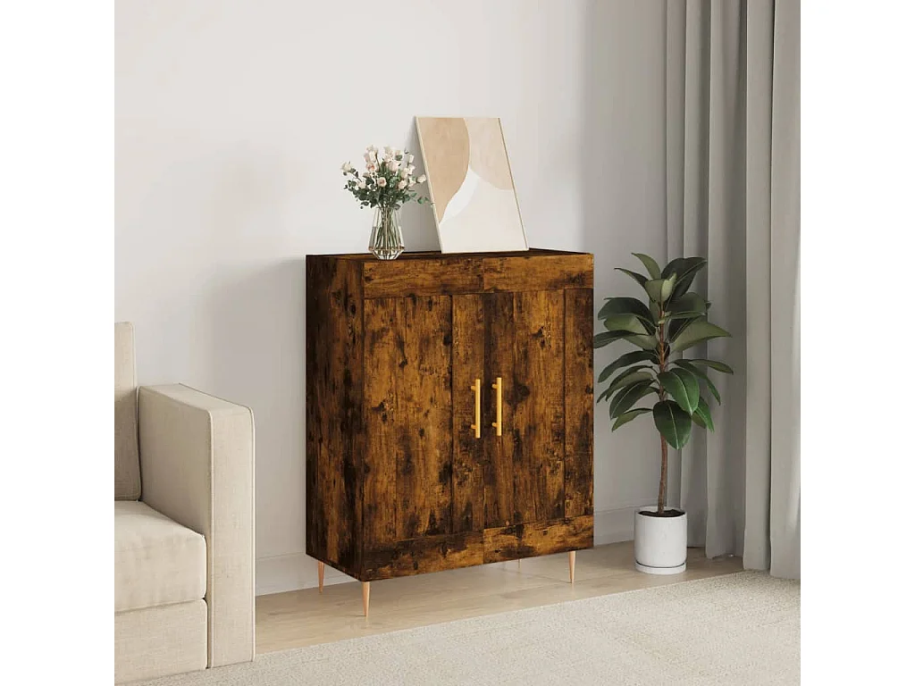 Dressoir 69,5x34x90 cm bewerkt hout gerookt eikenkleurig
