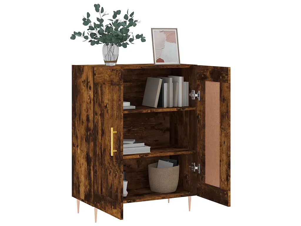 Dressoir 69,5x34x90 cm bewerkt hout gerookt eikenkleurig