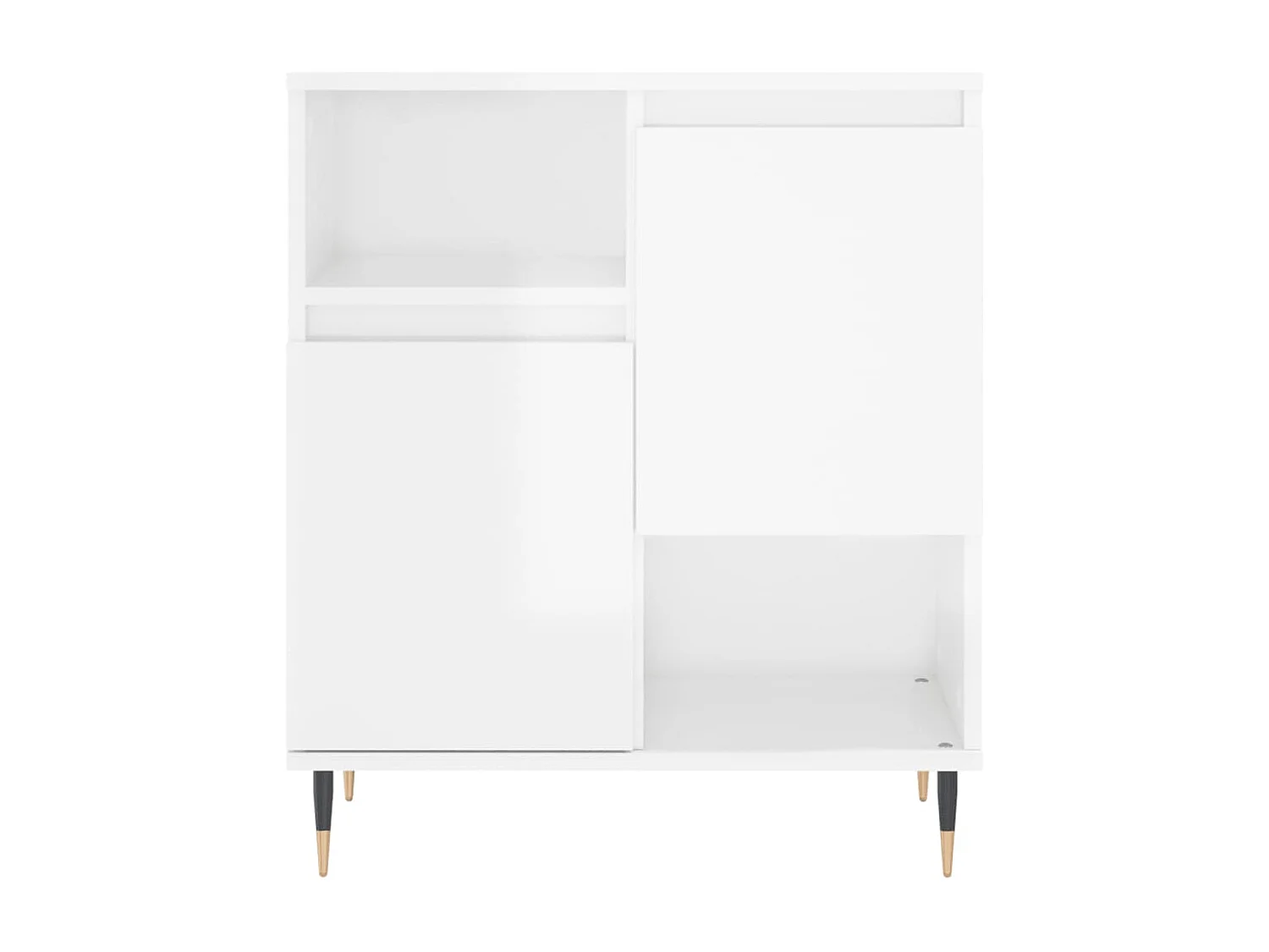 Credenze 2 pz Bianco Lucido in Legno Multistrato