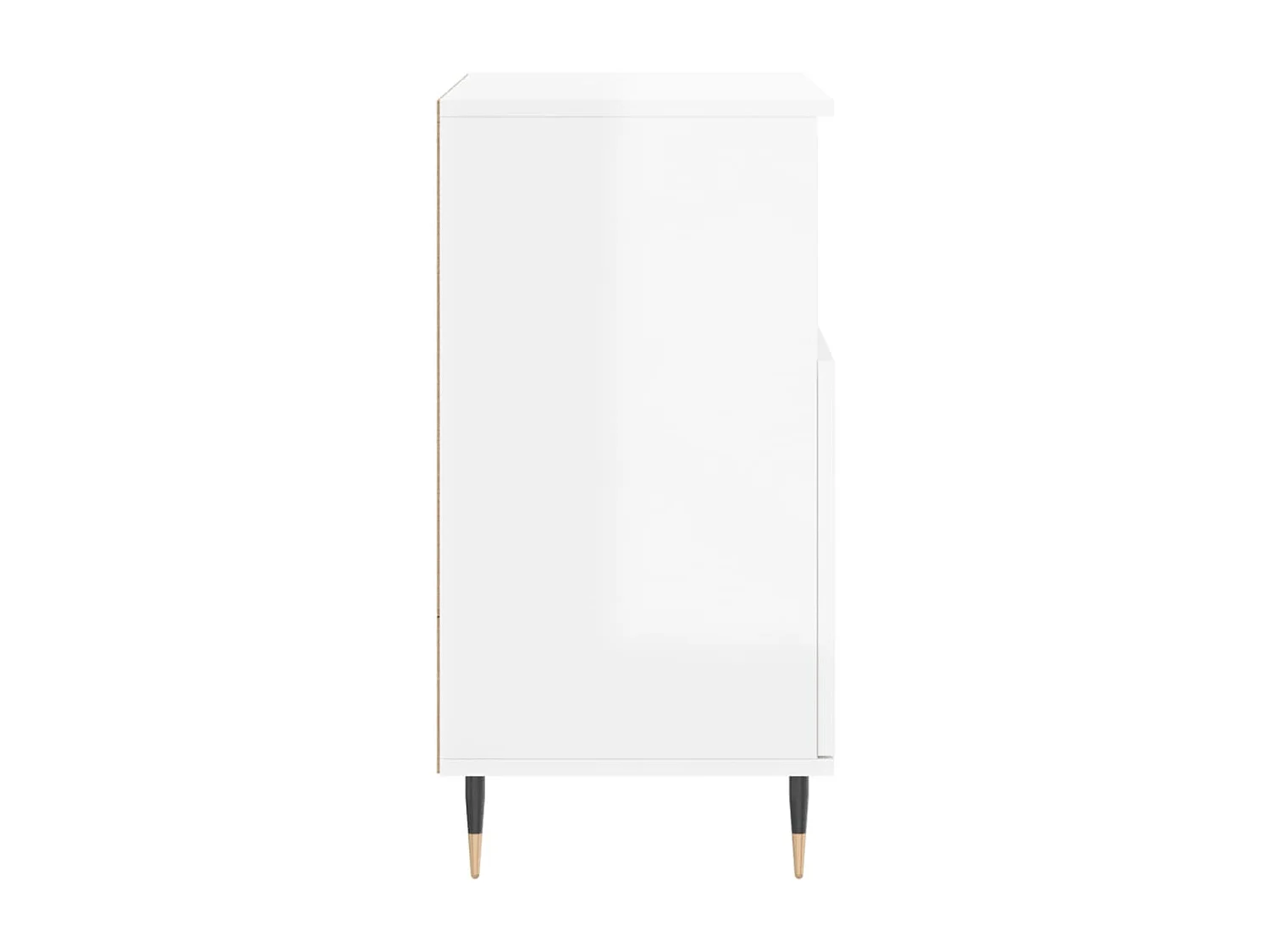 Credenze 2 pz Bianco Lucido in Legno Multistrato