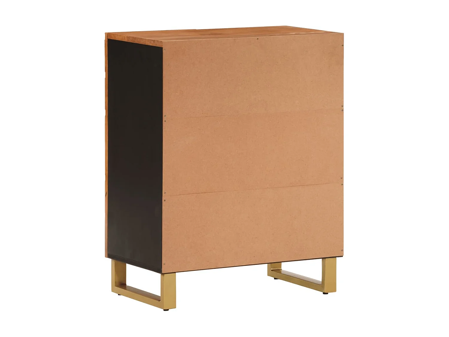 Armoire latérale marron et noir 60x33,5x75 cm bois de manguier