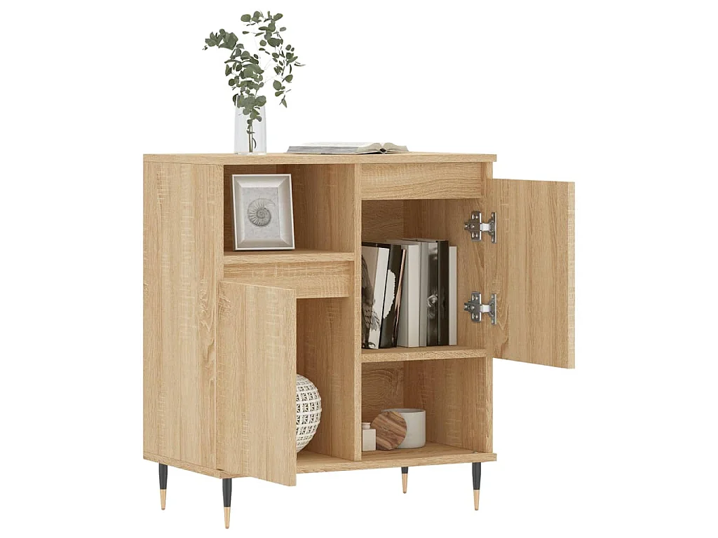 Dressoir 60x35x70 cm bewerkt hout sonoma eikenkleurig