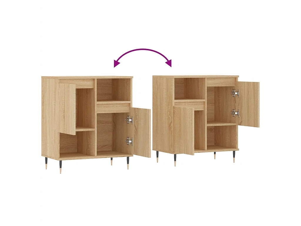 Dressoir 60x35x70 cm bewerkt hout sonoma eikenkleurig