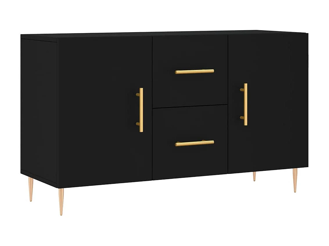 Buffet noir 100x36x60 cm bois d'ingénierie