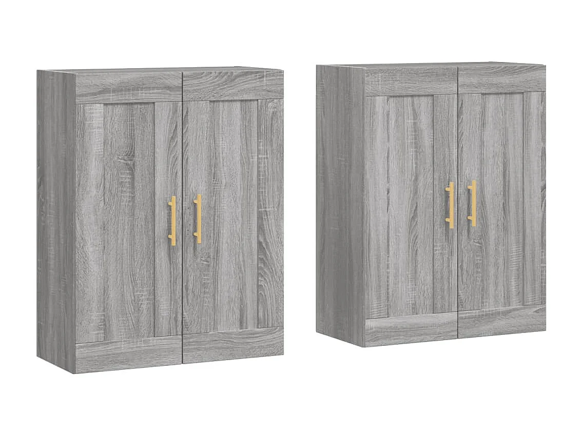 Wandschränke 2 Stk. Grau Sonoma Holzwerkstoff