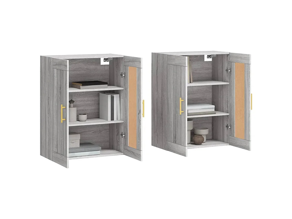 Armoires murales 2 pcs sonoma gris bois d'ingénierie