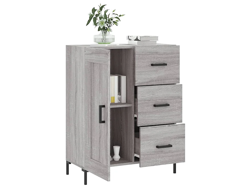 Buffet sonoma gris 69,5x34x90 cm bois d'ingénierie