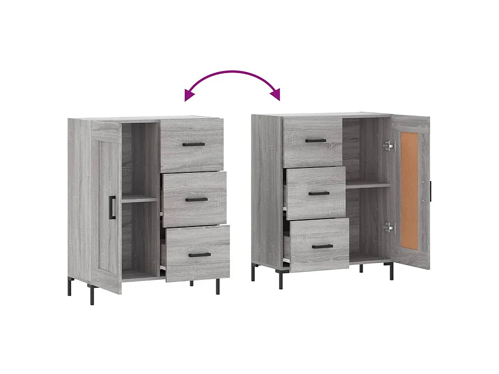 Buffet sonoma gris 69,5x34x90 cm bois d'ingénierie