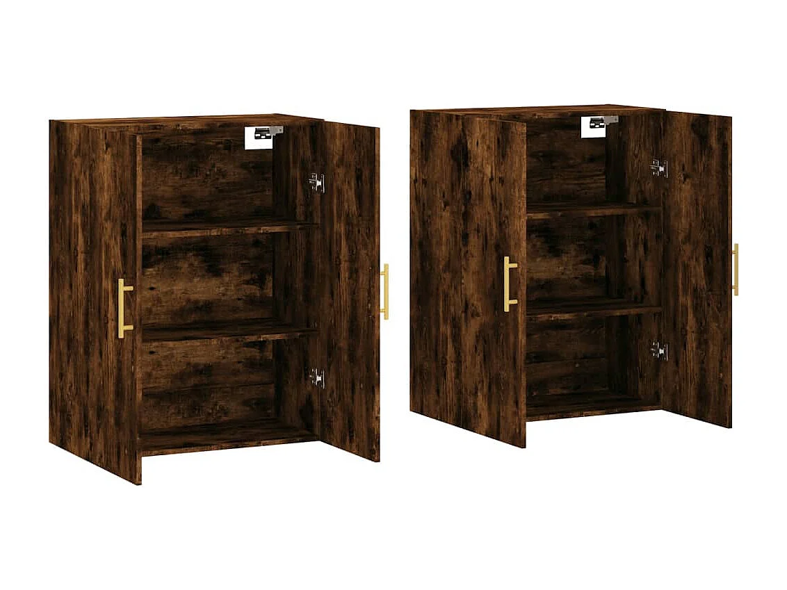 Hangkasten 2 st 69,5x34x90 cm gerookt eikenkleurig