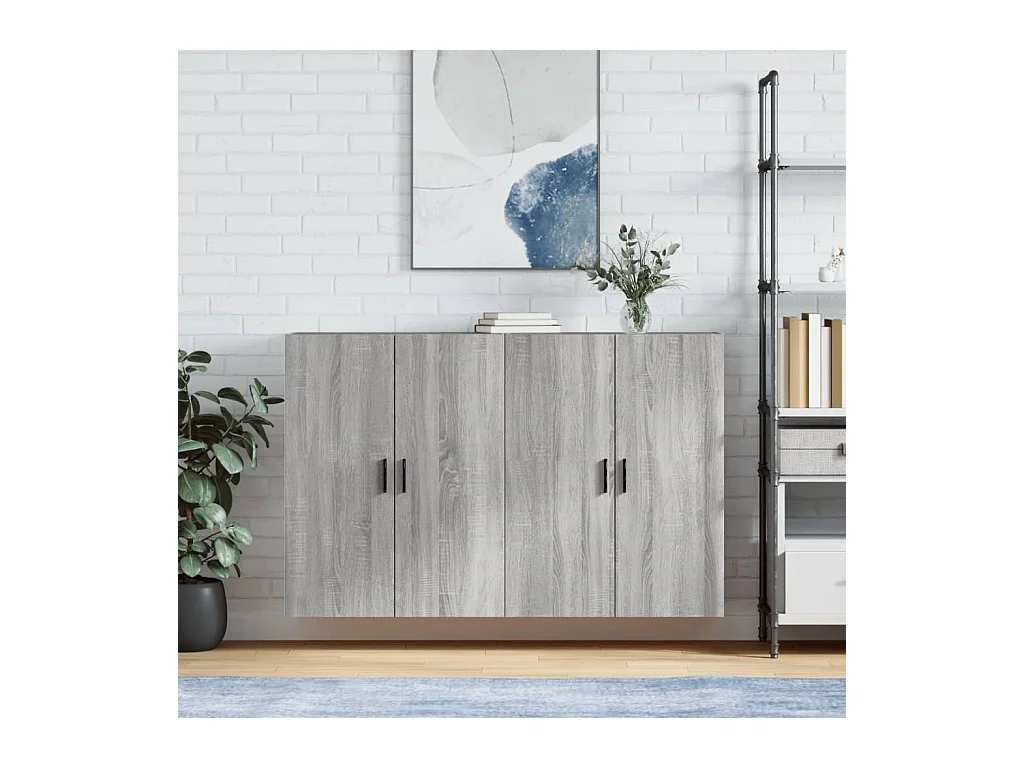 Armoires murales 2 pcs sonoma gris 69,5x34x90 cm