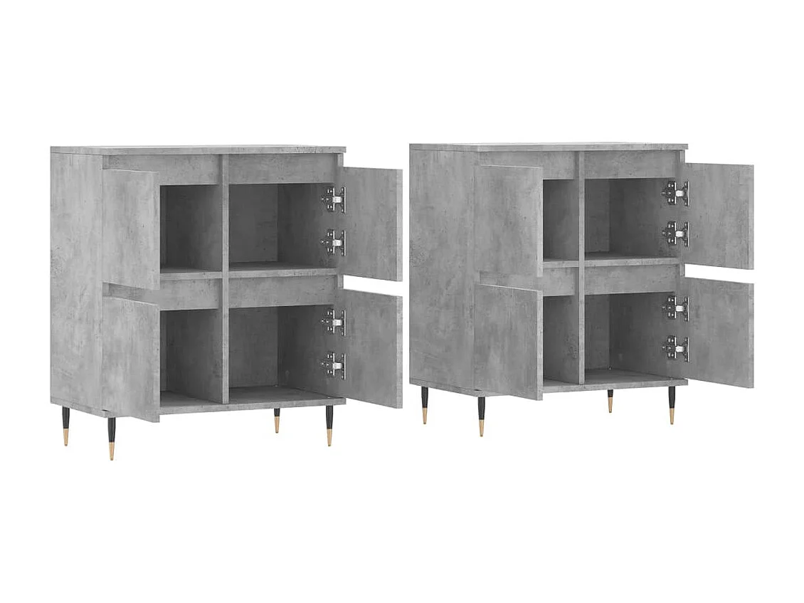 Sideboards 2 Stk. Betongrau Holzwerkstoff