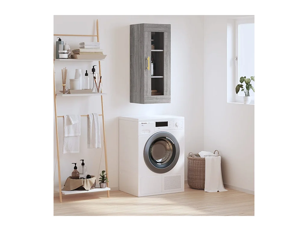 Armoire murale sonoma gris 34,5x34x90 cm