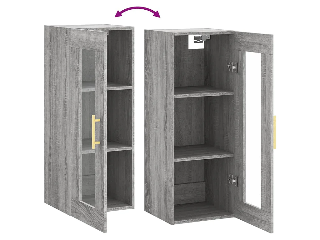 Mobile a Parete Grigio Sonoma 34,5x34x90 cm