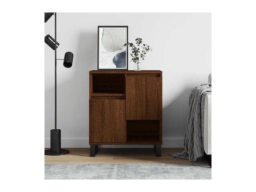 Dressoir 60x35x70 cm bewerkt hout bruin eikenkleur