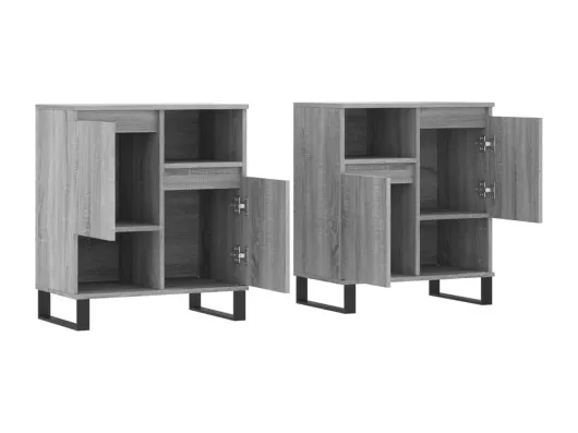 Kauf Unique Sideboards 2 Stk. Grau Sonoma Holzwerkstoff